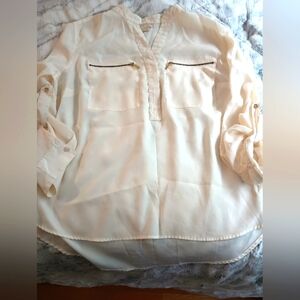 Michael Kors Cream Top & Zipper Accents